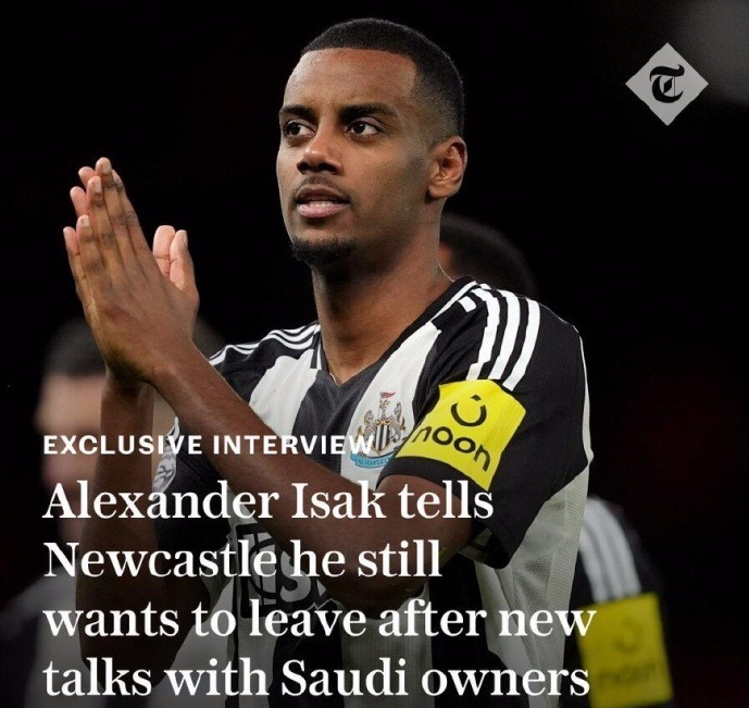 开云体育-6天后关窗！曝伊萨克拒给沙特老板面子：放我去红军否则罢训到底